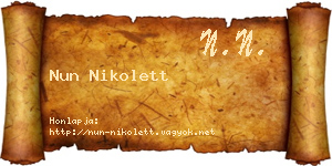 Nun Nikolett névjegykártya