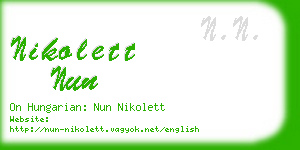 nikolett nun business card